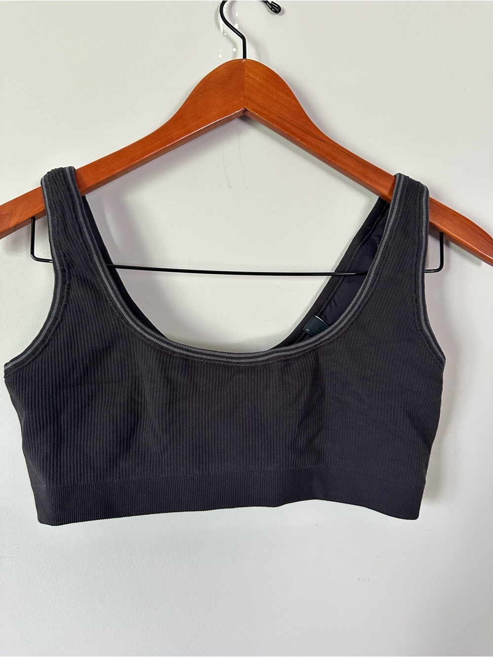 NikeSKIMS Ribbed Seamless Scoop Bra In Obsidian NWOT Size Large